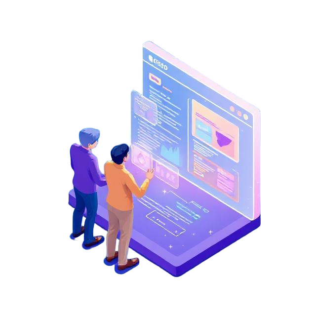 Illustration showing digital creativity and teamwork